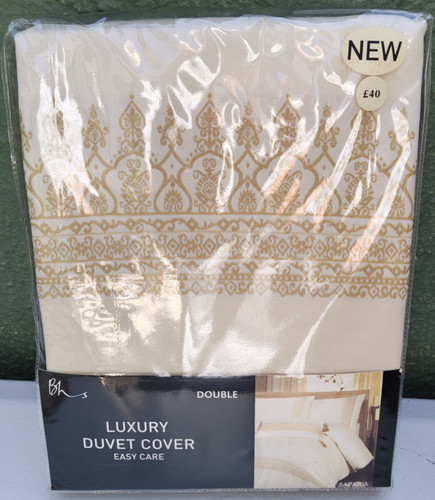 Cream gold double duvet - cream, cover