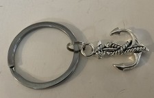 Nautical Metal Pendant Shaped Silver Colour Anchor Keyring. Ideal Gift. O18 9