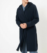 Ex Famous Store Mens Hooded Dressing Gown Navy Grey Sizes 2-2XL NSP £29.95