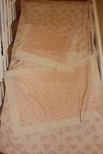 9294 Lovely Next Double Duvet Cover & 2 P/cases Oxford Style Pink & Cream Leaves