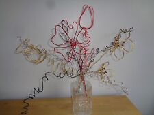 WIRE FLOWERS BOUQUET UNUSUAL MOTHERS DAY/VALENTINES/BIRTHDAY CELEBRATION GIFT