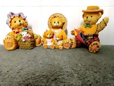 Vintage  Teddy Bears Figurines  Ornament/  X 3