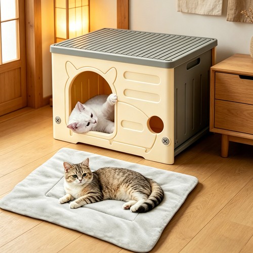 Plastic cat kitten - plastic, kennel