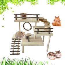 Wooden Hamster Platform for Cage, Hamster Playground Climbing Toy, Small Anim...