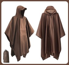 Waterproof Poncho Raincoat Cape Adults Reusable Rainwear Cover Cycling Hooded