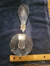 LARGE ART DECO FACETED CRYSTAL PERFUME  BOTTLE Collectibles