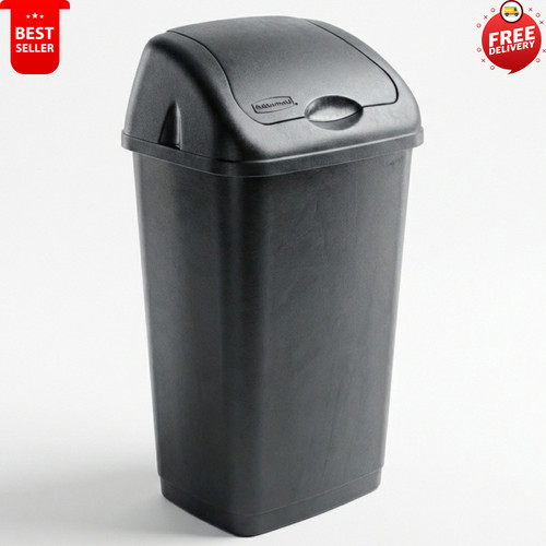 60l black plastic swing bin - swing,