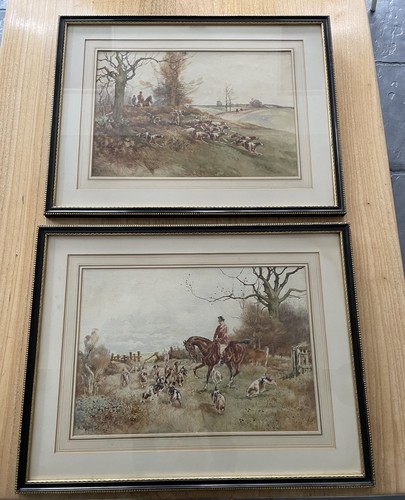 Antique paintings fox hunting - antique,