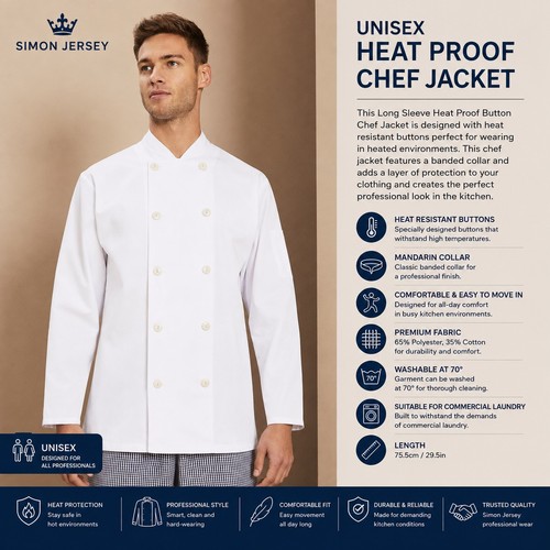 Mens white chef - jacket, coat