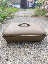 Denby Romany Lidded Devided Stoneware Serving Dish Light Brown  Discontintinued