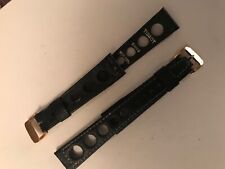 Vintage Tissot 18 x 14mm Black Grained  Leather 007 Rally Sport Strap RG Buckle