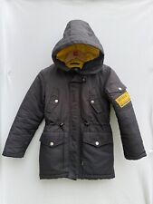 Diesel Winter Hooded Coat Jacket Miltary Style Black Yellow Youth Size 10 Years