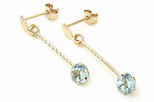 9ct gold blue - 9ct, drop