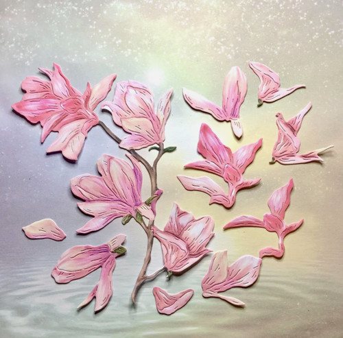 Magnolia die cuts pink - die,
