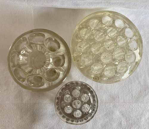 Vintage glass flower frogs - glass,