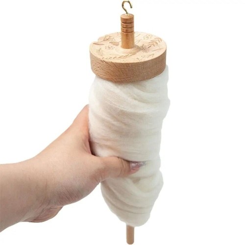 Top whorl wooden drop spindle - whorl,