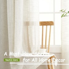 Linen Semi Sheer Curtains for