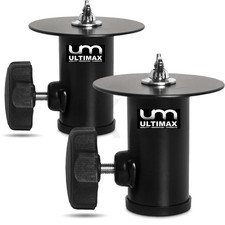 Pair Of Ultimax UTX35TH 35mm Black External Top Hat Stand Adaptor DJ Adapter