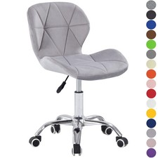 Cushioned Computer Desk Office Chair Chrome Legs Lift Swivel Small Adjustable