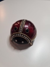 Metal and Enamel Ladybird Trinket Box - Great Used Condition