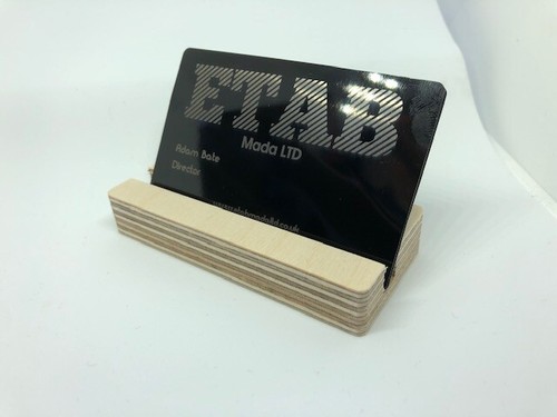 Wooden desktop business card - business,