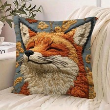 Beautiful 2D Fox Print Cushion