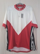 Mens Adidas Cycling Jersey White Red Shirt Size M/L