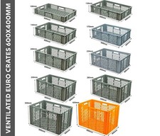 Heavy Duty Perforated Euro Stacking Crates 600x400mm |  Industrial Grade Plastic