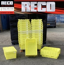 5 x VERY LARGE USED YELLOW TOTE BOX / ALC CRATE 700x430x300mm  STORAGE BOX 80L