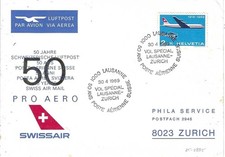Switzerland - Cover - 50th Anniv. Swiss Air Mail Services - 30.04.69 (25-2835)