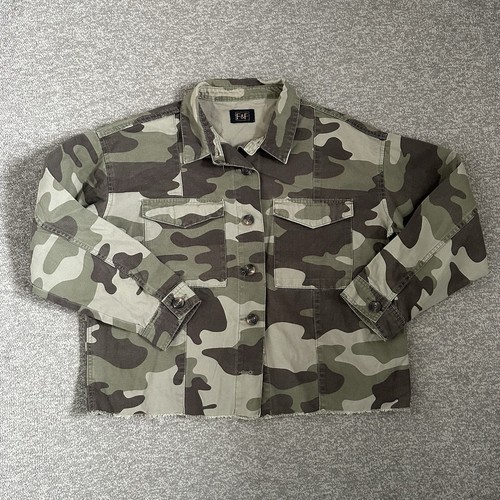 Khaki camo denim jacket - denim,