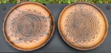 2x Vintage Hand Carved Wooden