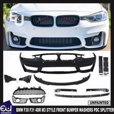 FOR BMW F30 F31 SALOON TOURING 4DR M3 STYLE FRONT BUMPER WASHERS PDC SPLITTER