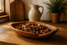 Wooden Fruit Bowl Antique Rustic Hand Carved Teak Root Snacks Food Bowl 45cm