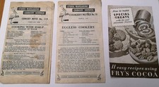 Vintage Cookery Recipe Leaflets  Stork Margarine  And Fry's Cocoa 1946/1950