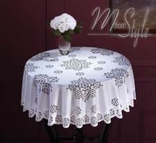 White Tablecloth Round Lace