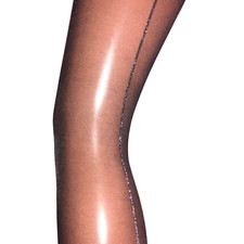 Sheer Black Tights Silver Glitter Seamed. Ladies 15d 8-12, shaped. Xmas party