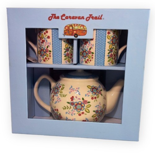 Caravan trail teapot set - caravan,