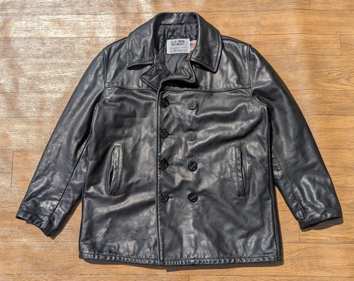 Schott black leather - schott, naval