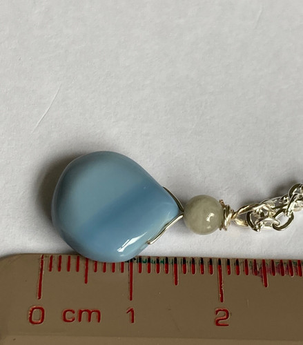 Top drilled common blue opal - top,