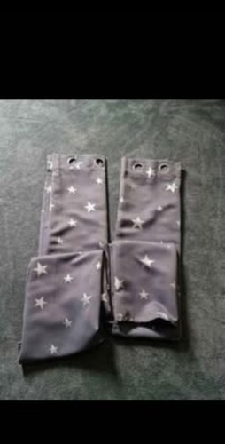 Kids grey star - grey, curtains