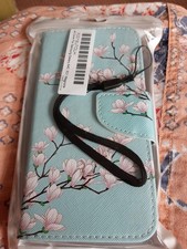 Samsung Galaxy A40 Mobile Phone Cover Blue And Pink With Flowr Pattern