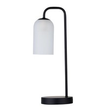 Modern Black Touch Operated Table Lamp Bedside Light Frosted Glass Shade