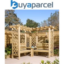 Rowlinson Richmond Wooden Garden Corner Arbour Bench Seat Trellis Timber 4 Seat
