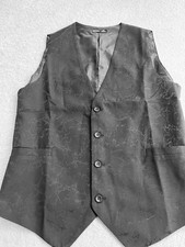 Black Patterned Button Waistcoat 38 Inch Chest BNWOT