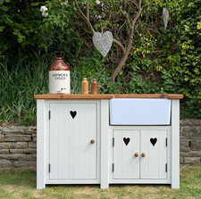 Lovage Rustic Small Belfast Sink Unit. Freestanding Kitchen Furniture