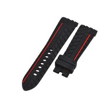 24mm Red Line Black Rubber