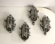 Set of 5 Vintage Bulkhead Lights | Salvaged Aluminium | Industrial Wall/Ceiling