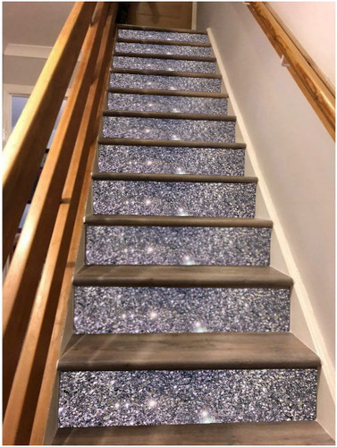 Gun metal grey glitter - glitter, stairs
