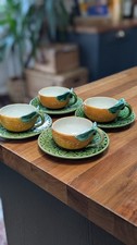 4  French Majolica Orange Cup
